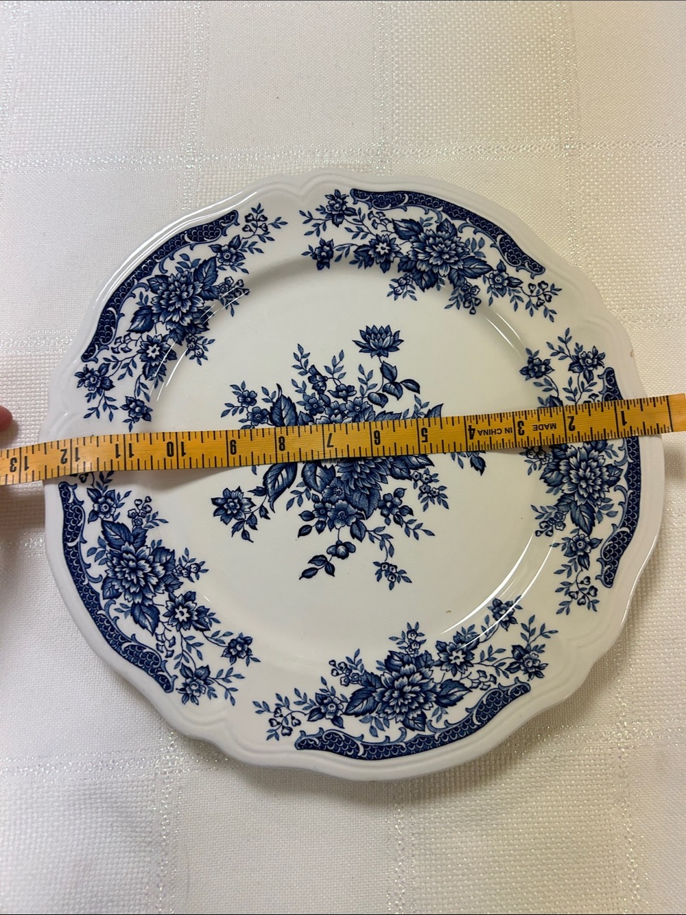 Vintage Blue Carnation ironstone dinner plate image 2